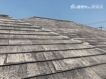 洗浄後のスレート屋根