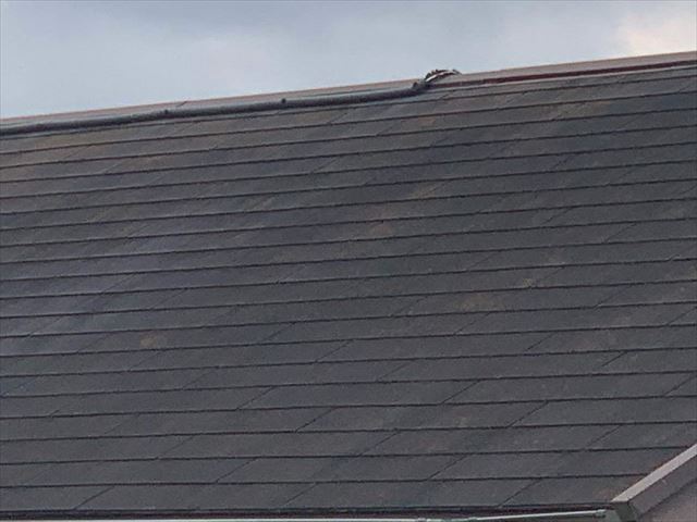 下松市で塗装による屋根工事、バイオ洗浄でカビ・苔の除去