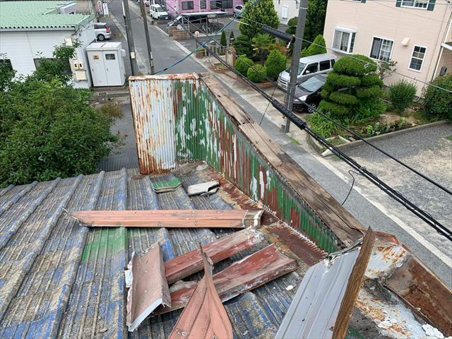 下松市で雨漏りの原因になりやすいパラペットを撤去、ケラバと軒先を延長