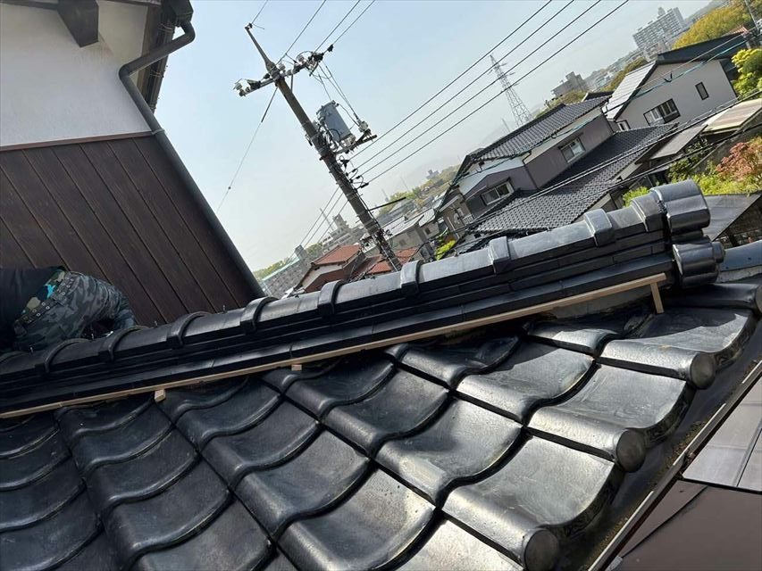 棟瓦の取り直し工事の施工後