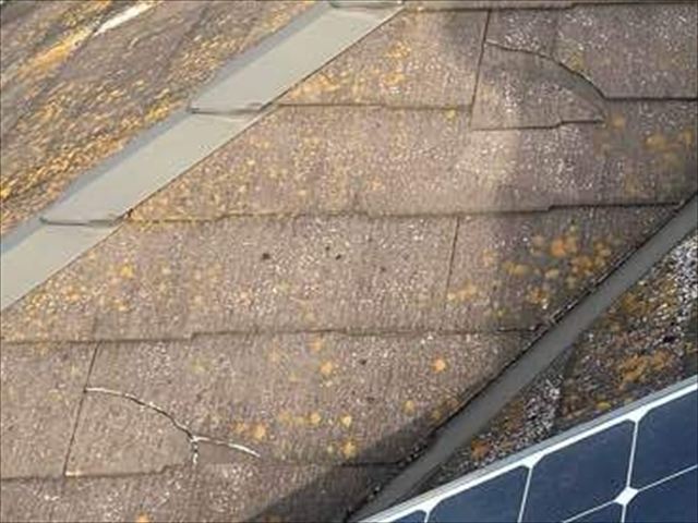 スレート屋根材の欠け