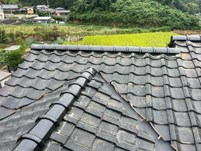 棟瓦の取り直し工事の施工後の棟