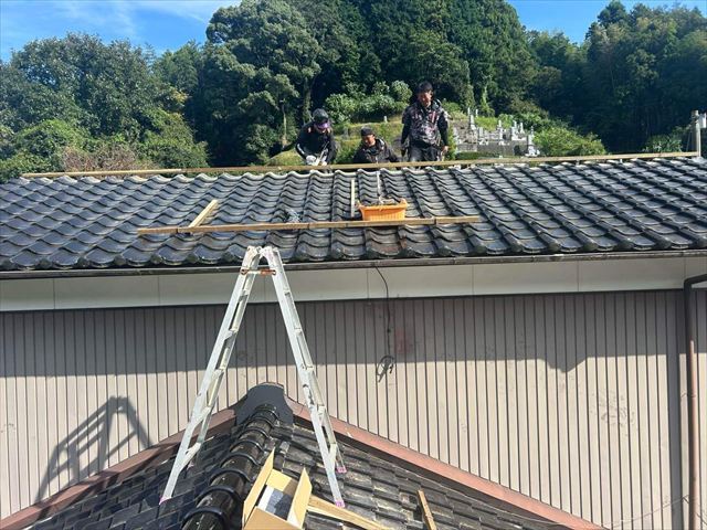 棟の芯材の設置