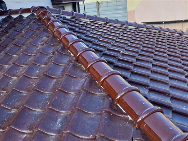 棟瓦の取り直し工事の完了