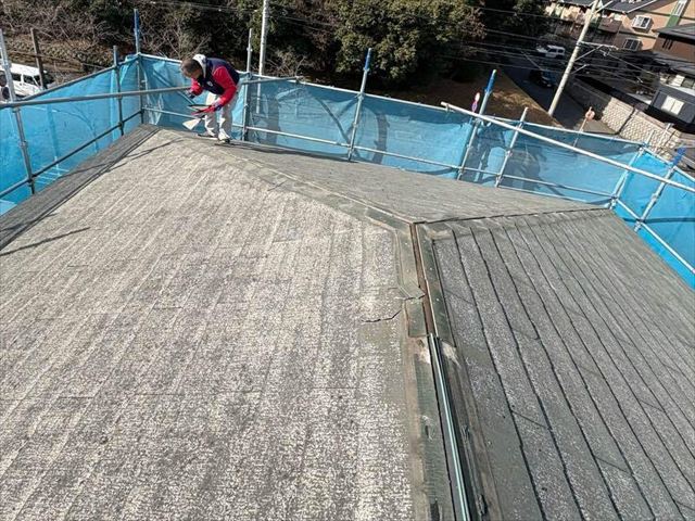 周南市の屋根カバー工事｜棟板金撤去とルーフィング敷設