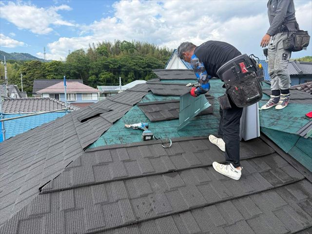 下松市の屋根カバー工法｜セネター施工と棟板金取付の記録