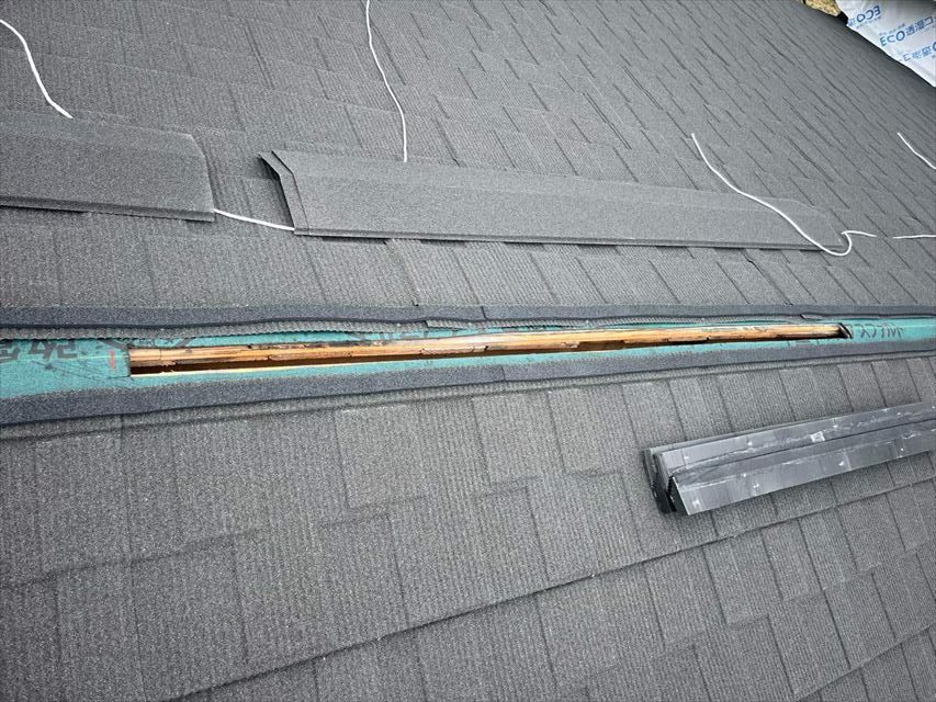 棟板金の取り付け